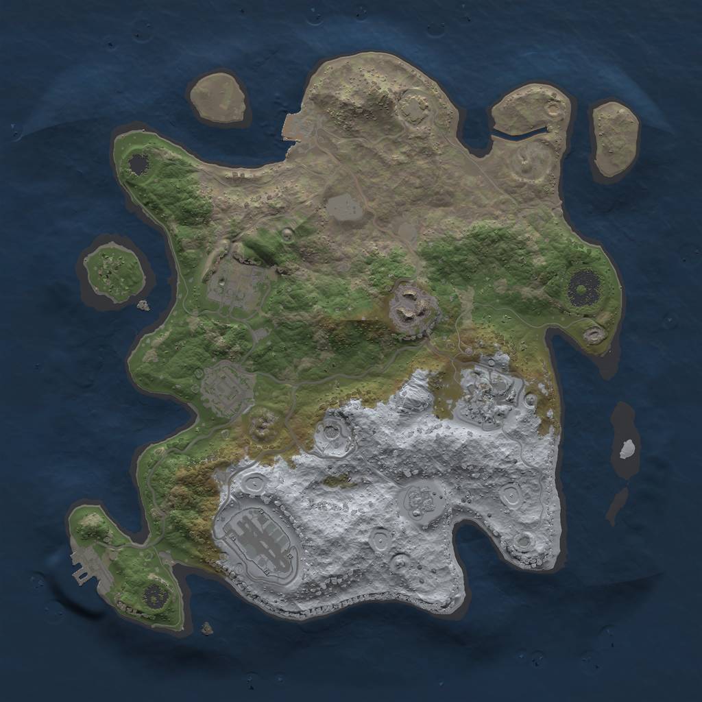 Rust Map: Procedural Map, Size: 3000, Seed: 26132, 12 Monuments