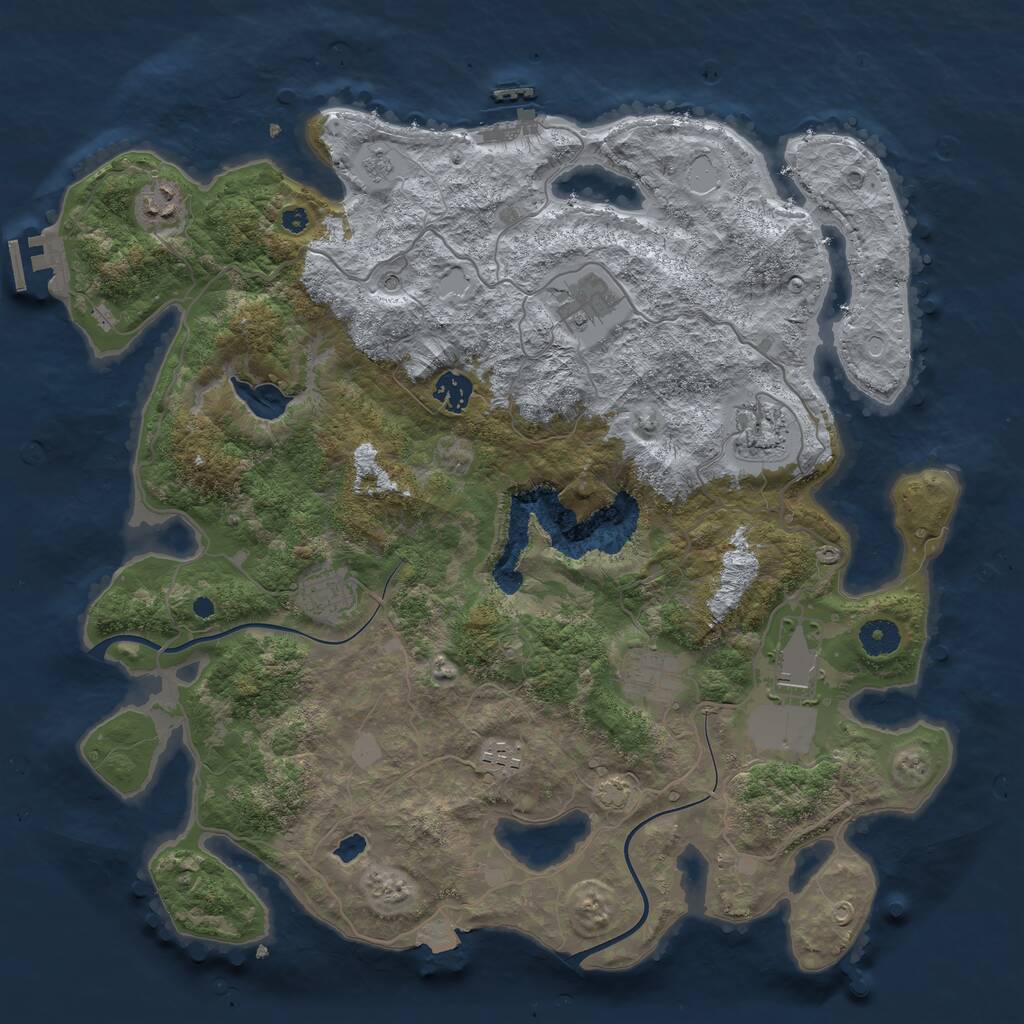 Rust Map: Procedural Map, Size: 4000, Seed: 2108515290, 14 Monuments