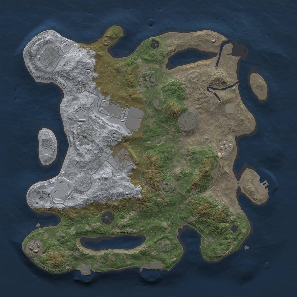 Rust Map: Procedural Map, Size: 3500, Seed: 1777723616, 15 Monuments
