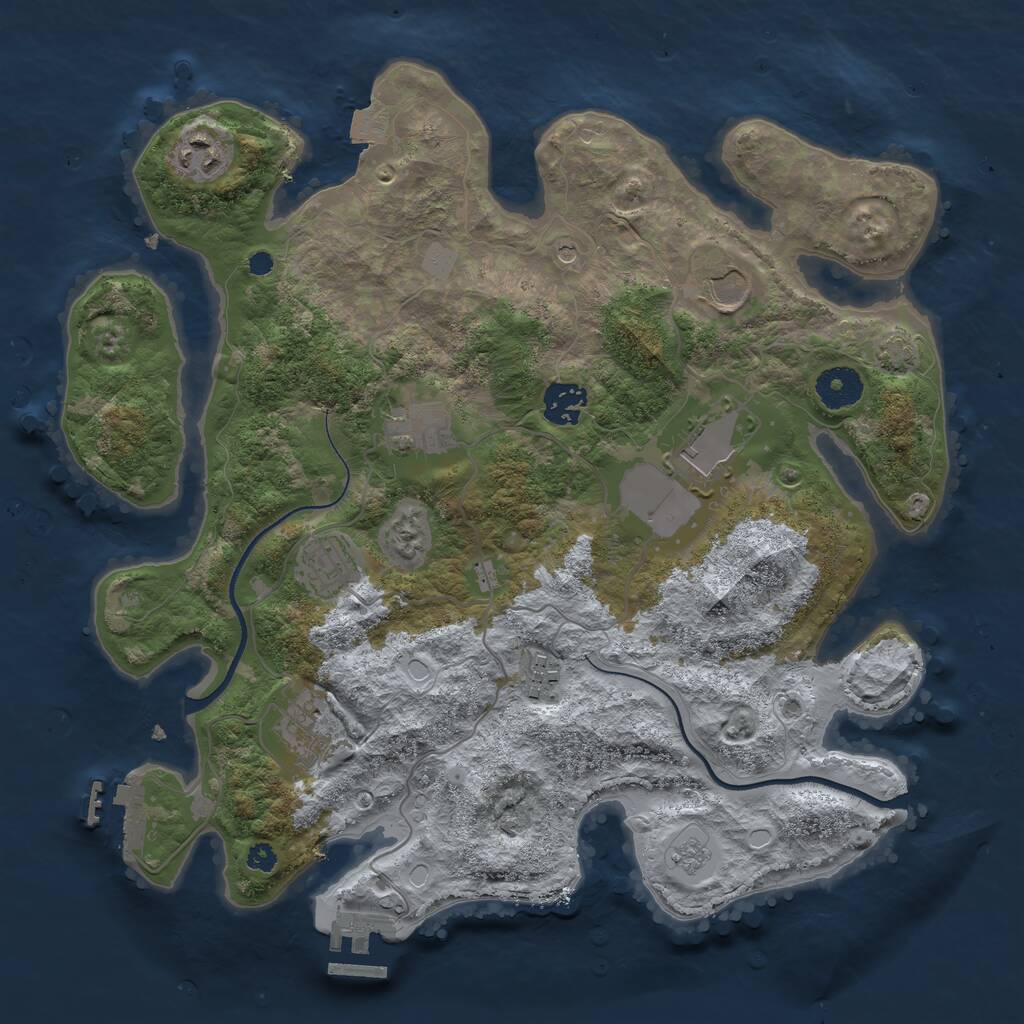 Rust Map: Procedural Map, Size: 3500, Seed: 1612331221, 14 Monuments