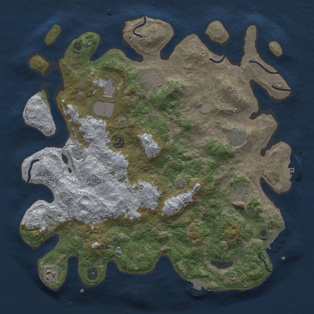 Rust Map: Procedural Map, Size: 4050, Seed: 1587536048, 15 Monuments