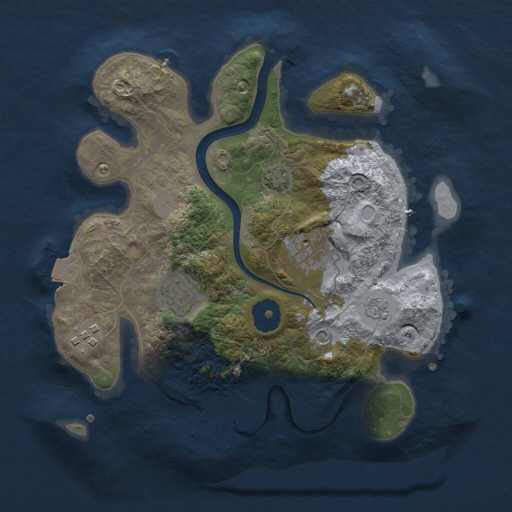 Rust Map: Procedural Map, Size: 2500, Seed: 850185619, 8 Monuments