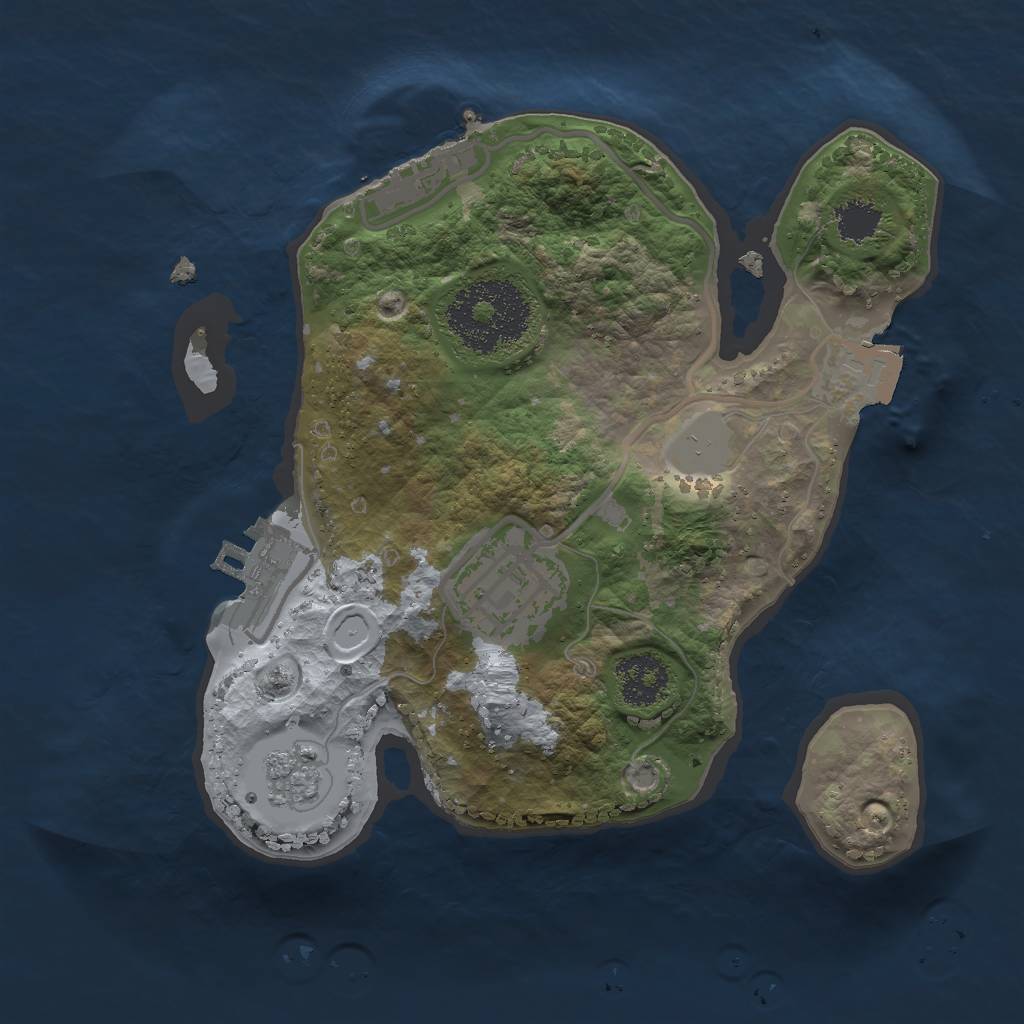Rust Map: Procedural Map, Size: 2000, Seed: 2115501532, 7 Monuments