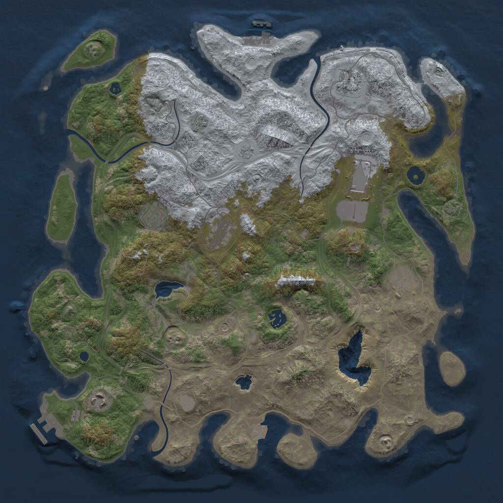 Rust Map: Procedural Map, Size: 4250, Seed: 161552856, 14 Monuments