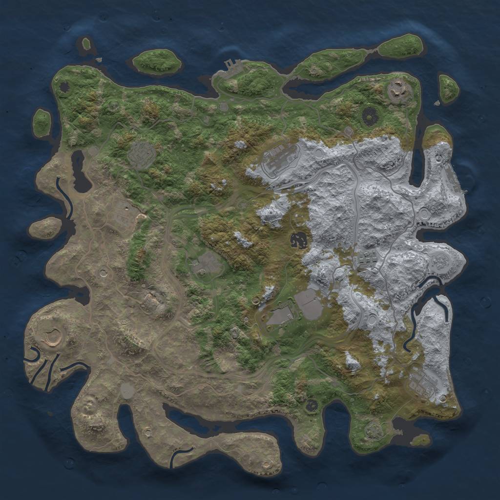 Rust Map: Procedural Map, Size: 4250, Seed: 17765886, 18 Monuments