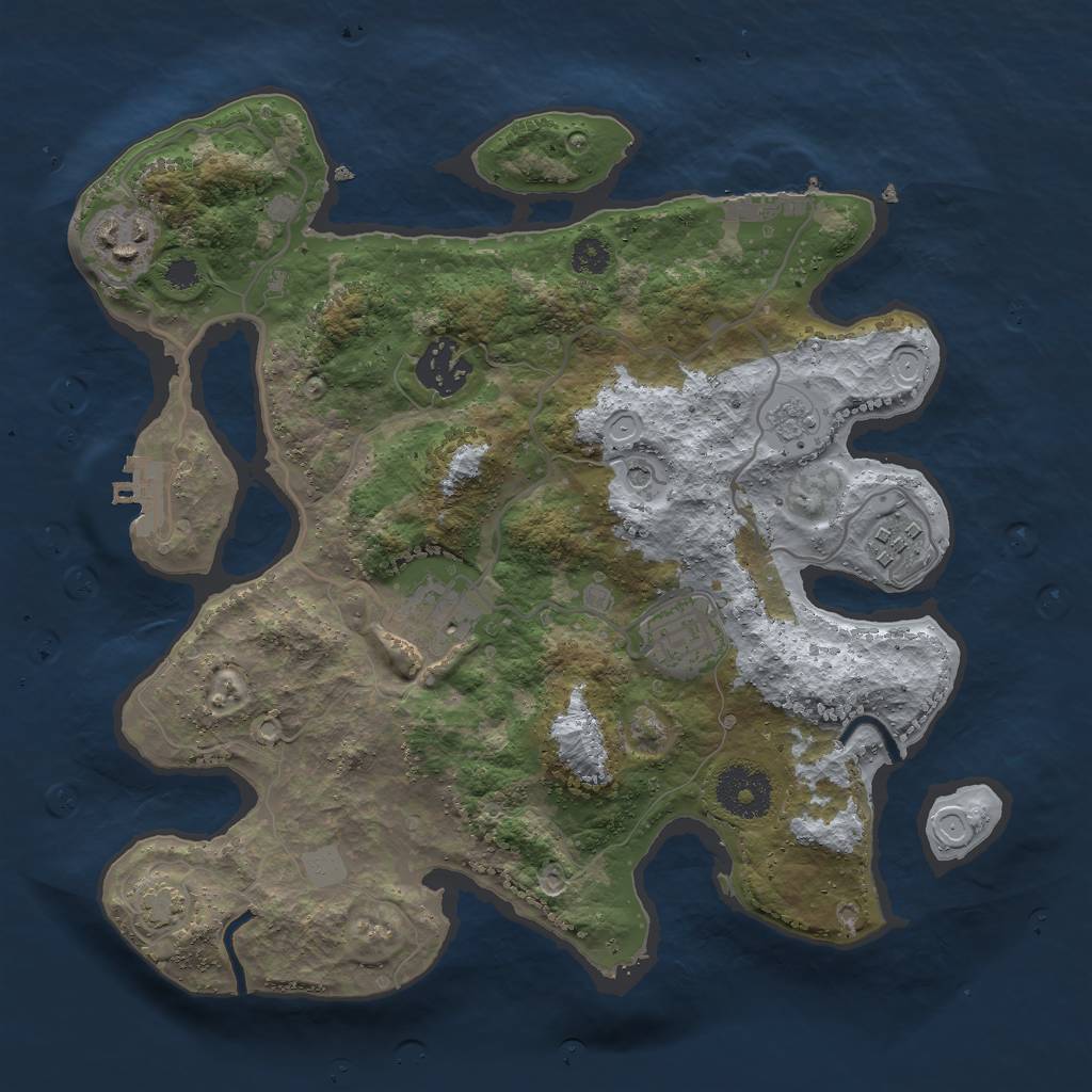 Rust Map: Procedural Map, Size: 3000, Seed: 31357, 13 Monuments