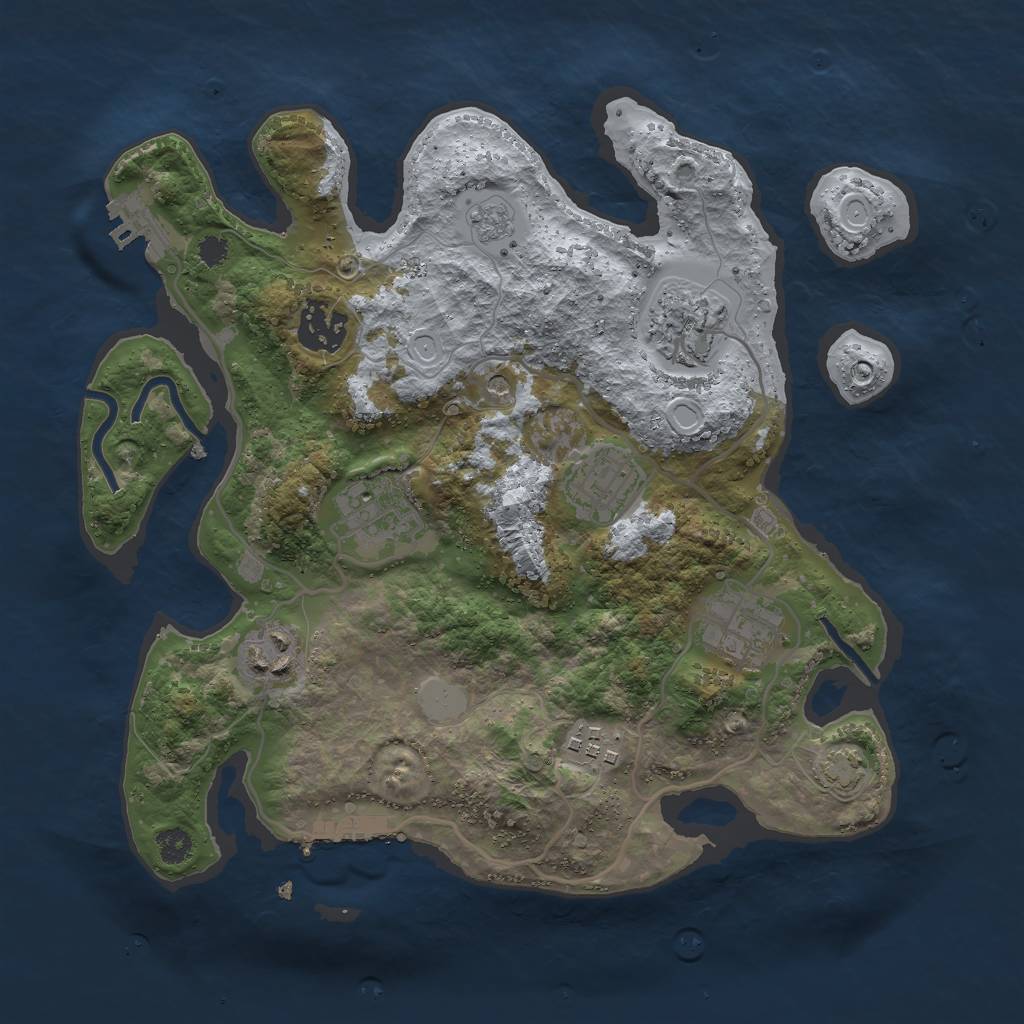 Rust Map: Procedural Map, Size: 3000, Seed: 9182354, 15 Monuments