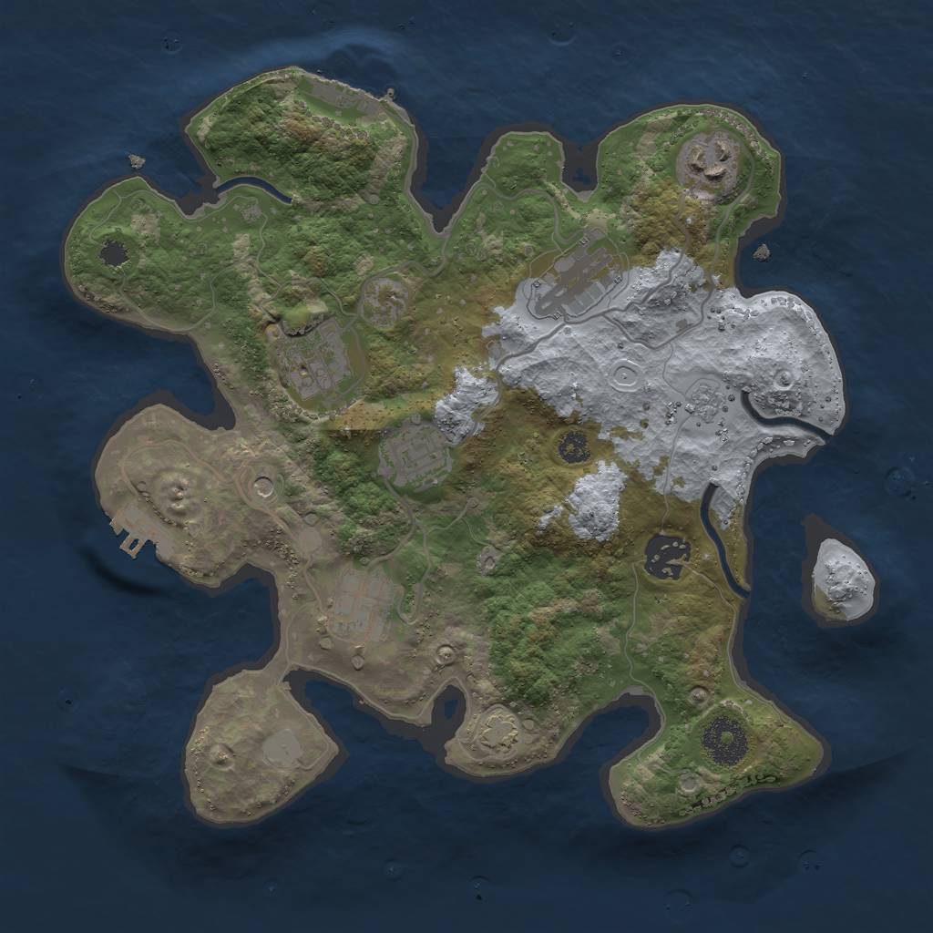 Rust Map: Procedural Map, Size: 3000, Seed: 836325224, 14 Monuments