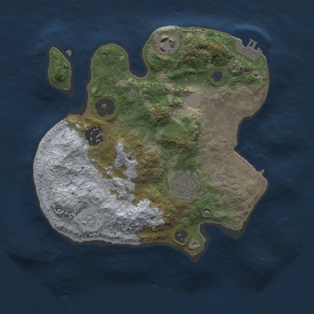 Rust Map: Procedural Map, Size: 2500, Seed: 7524, 9 Monuments