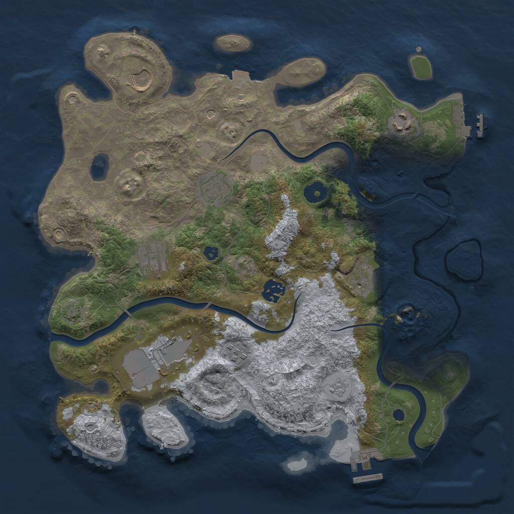 Rust Map: Procedural Map, Size: 3500, Seed: 420710, 14 Monuments