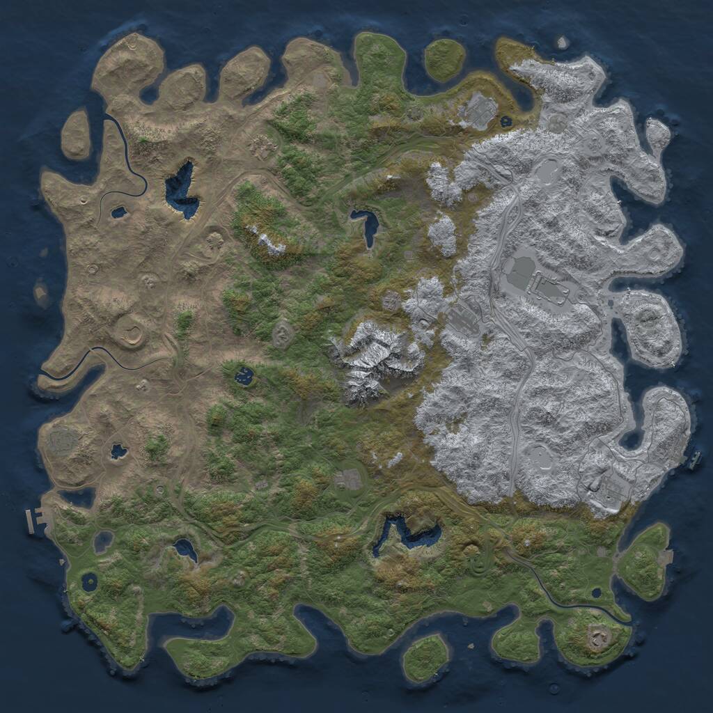 Rust Map: Procedural Map, Size: 6000, Seed: 35999221, 17 Monuments