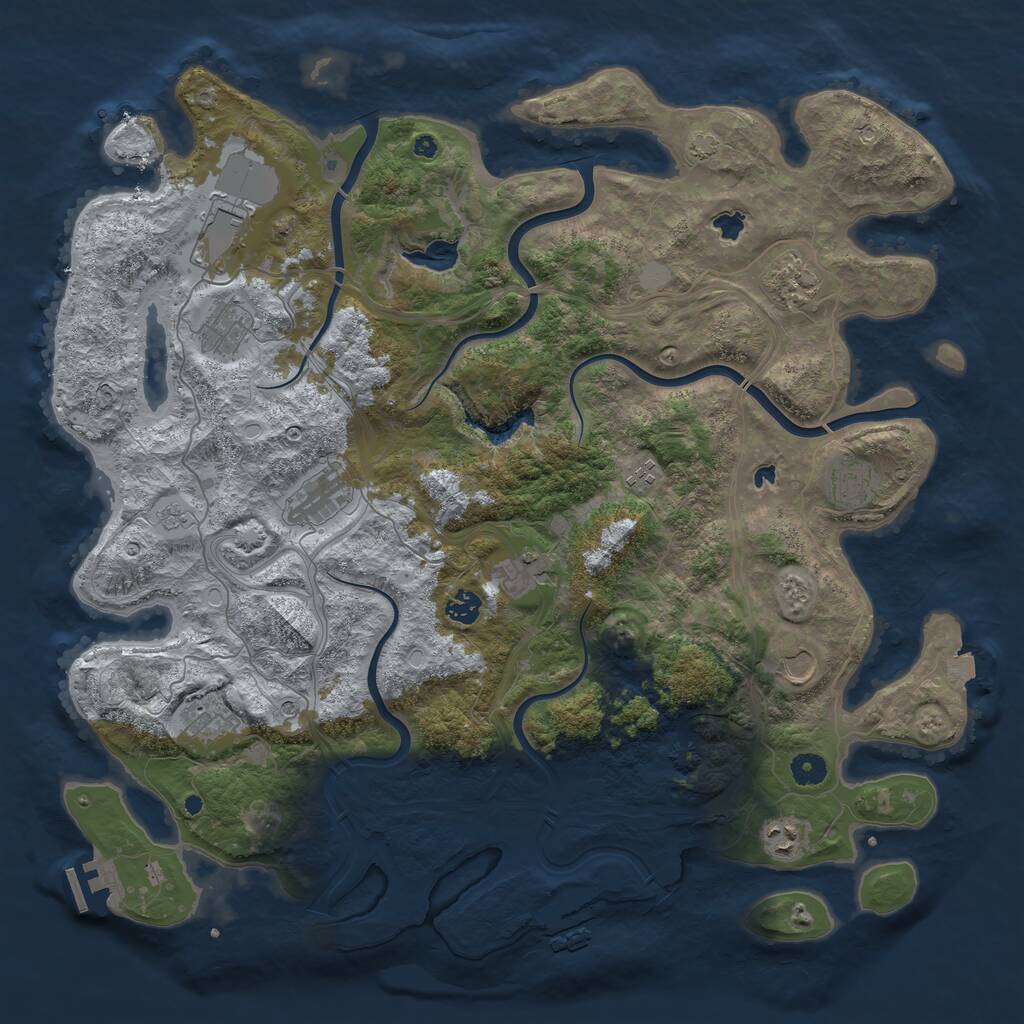 Rust Map: Procedural Map, Size: 4500, Seed: 982347598, 17 Monuments