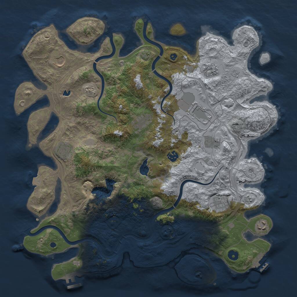 Rust Map: Procedural Map, Size: 4250, Seed: 139728595, 16 Monuments