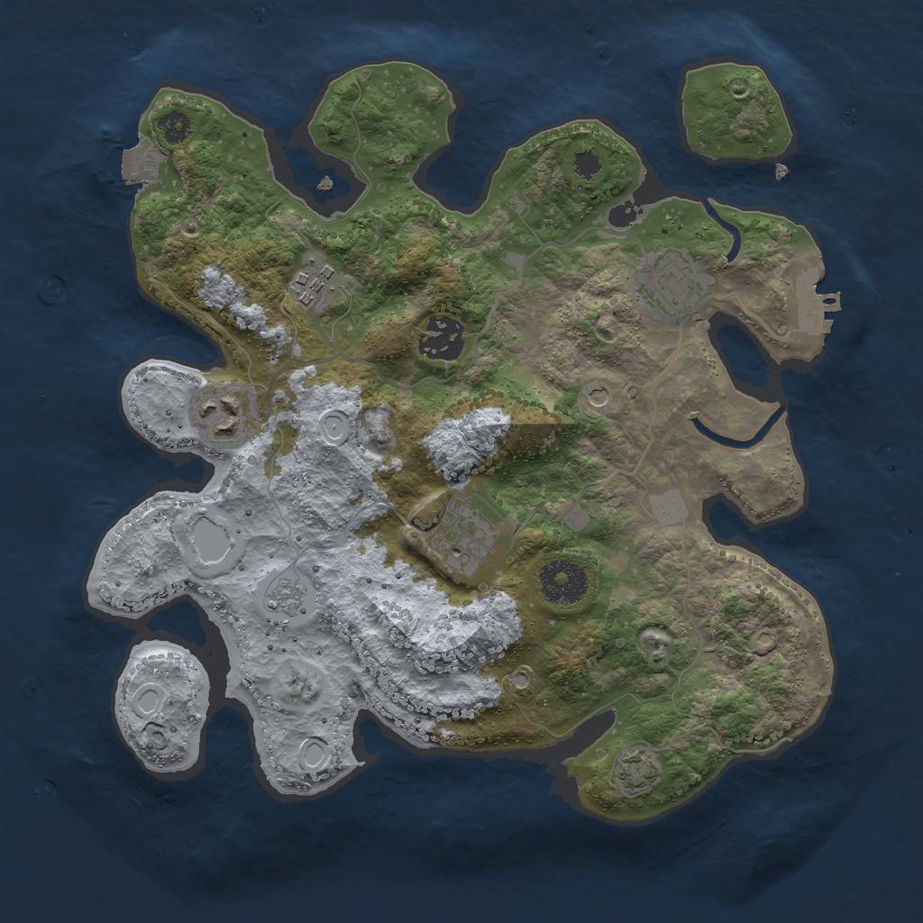 Rust Map: Procedural Map, Size: 3000, Seed: 1520037369, 12 Monuments
