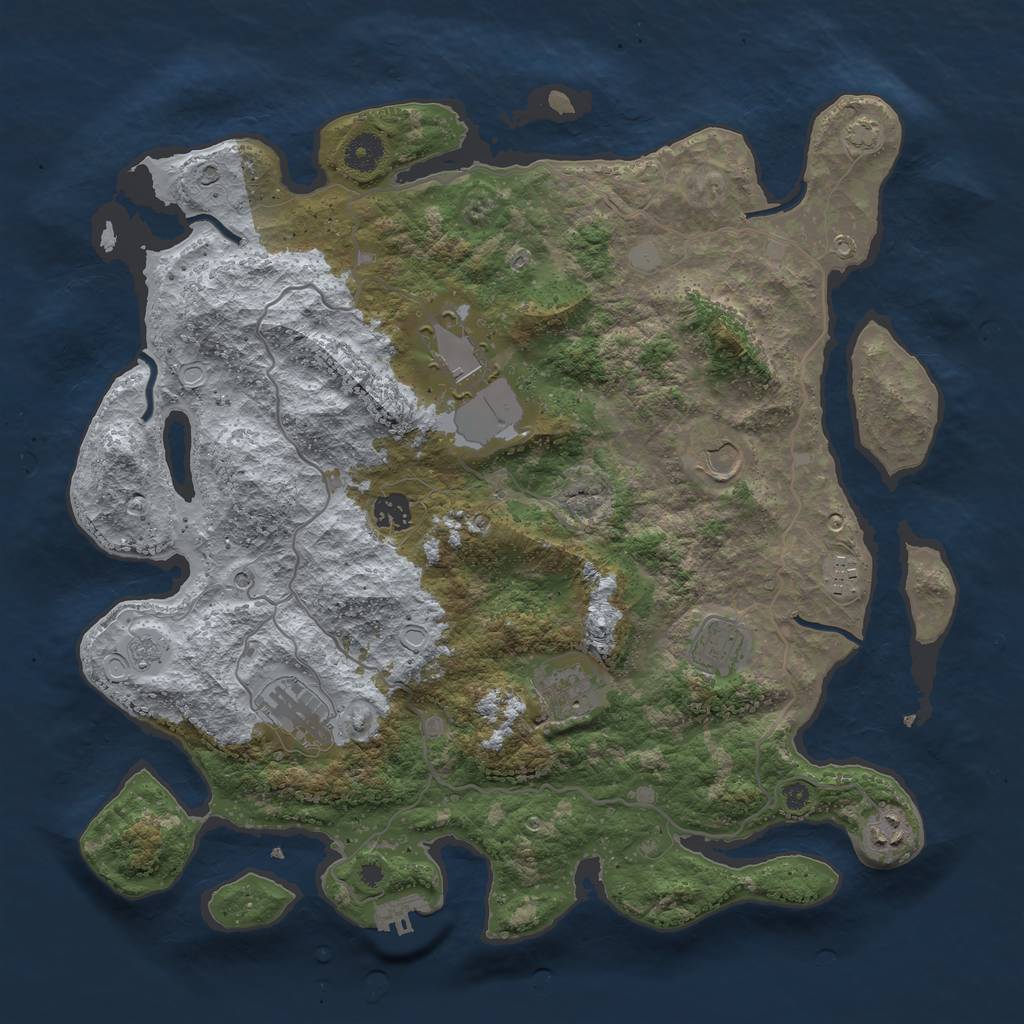 Rust Map: Procedural Map, Size: 4000, Seed: 1509727818, 15 Monuments