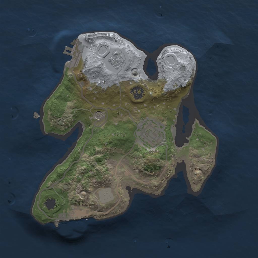 Rust Map: Procedural Map, Size: 2000, Seed: 7652389, 8 Monuments