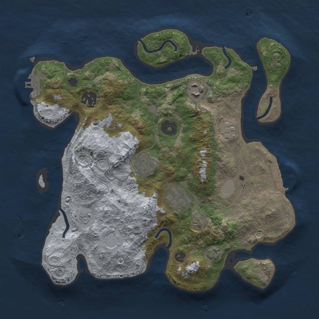 Rust Map: Procedural Map, Size: 3000, Seed: 2115501532, 13 Monuments