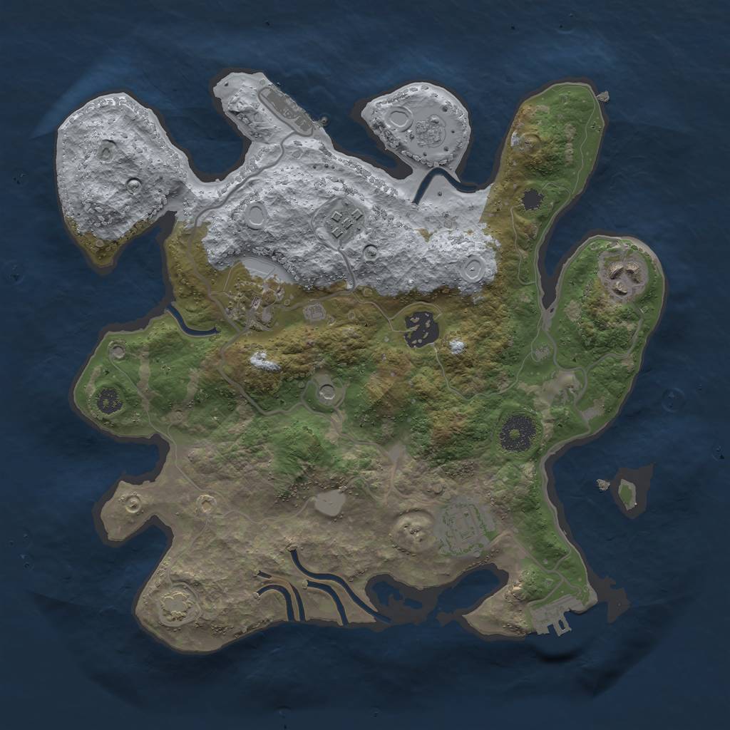 Rust Map: Procedural Map, Size: 3000, Seed: 84635167, 13 Monuments