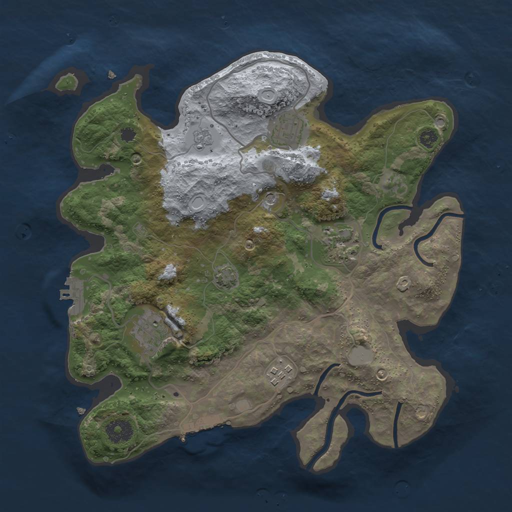 Rust Map: Procedural Map, Size: 3000, Seed: 8787991, 12 Monuments