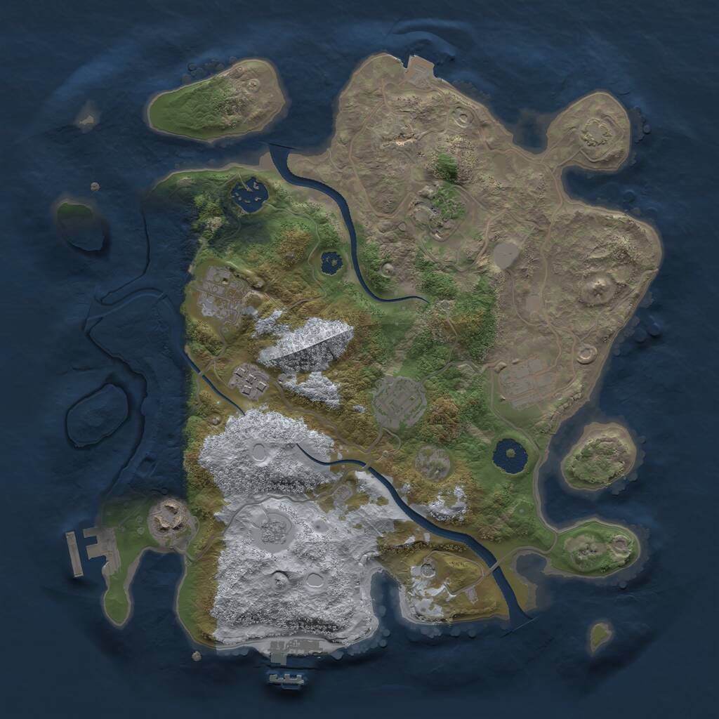 Rust Map: Procedural Map, Size: 3200, Seed: 635013656, 13 Monuments