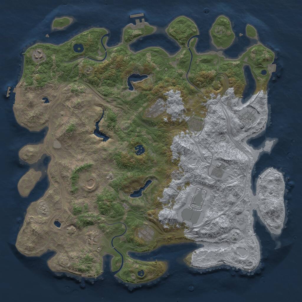 Rust Map: Procedural Map, Size: 4500, Seed: 273472025, 17 Monuments