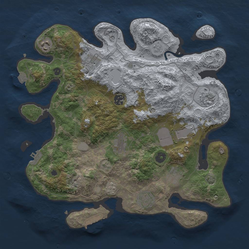 Rust Map: Procedural Map, Size: 3500, Seed: 978298306, 17 Monuments