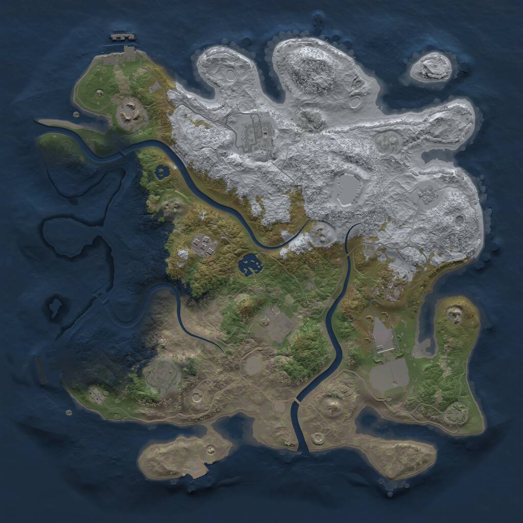 Rust Map: Procedural Map, Size: 3500, Seed: 978298306, 14 Monuments