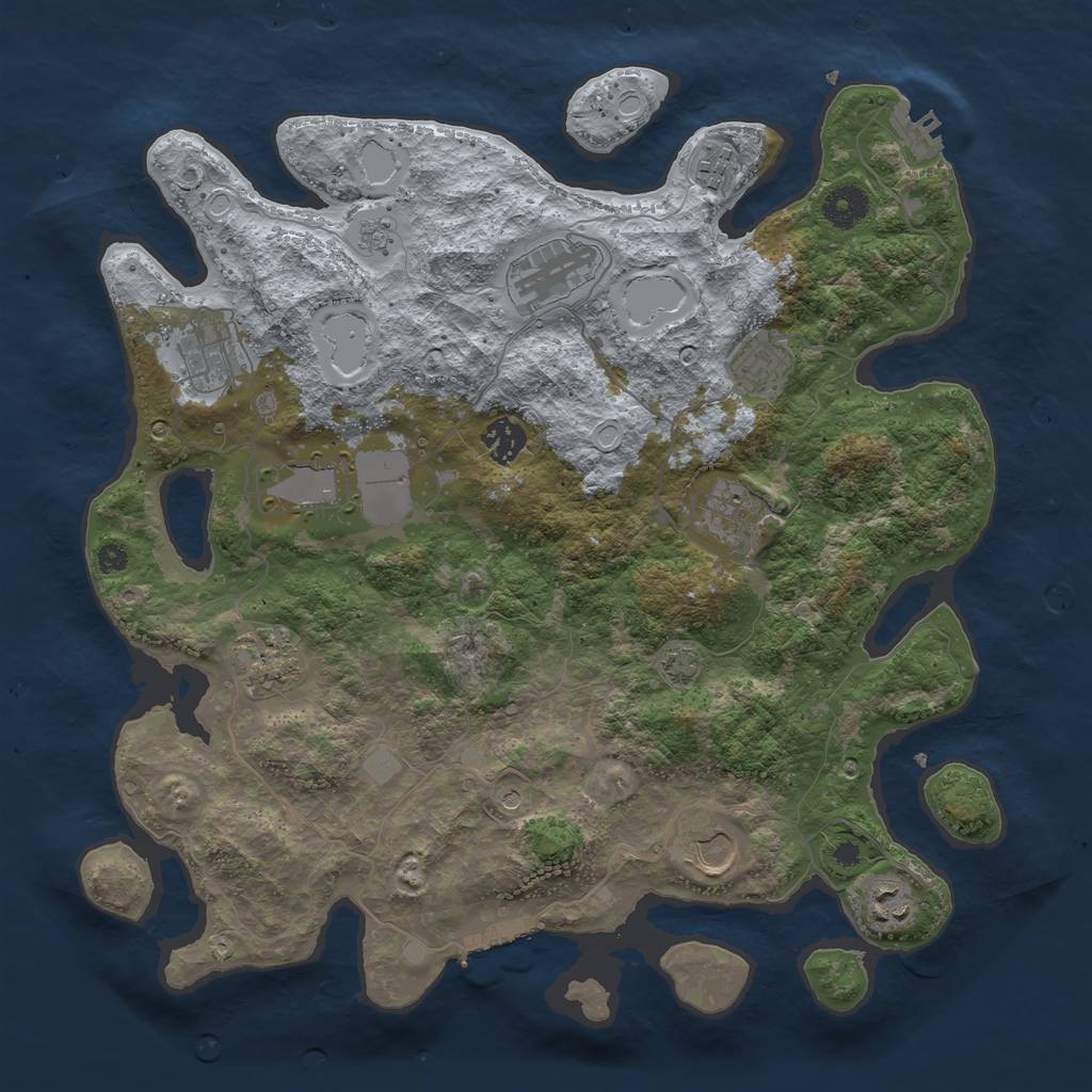 Rust Map: Procedural Map, Size: 3750, Seed: 96156550, 18 Monuments