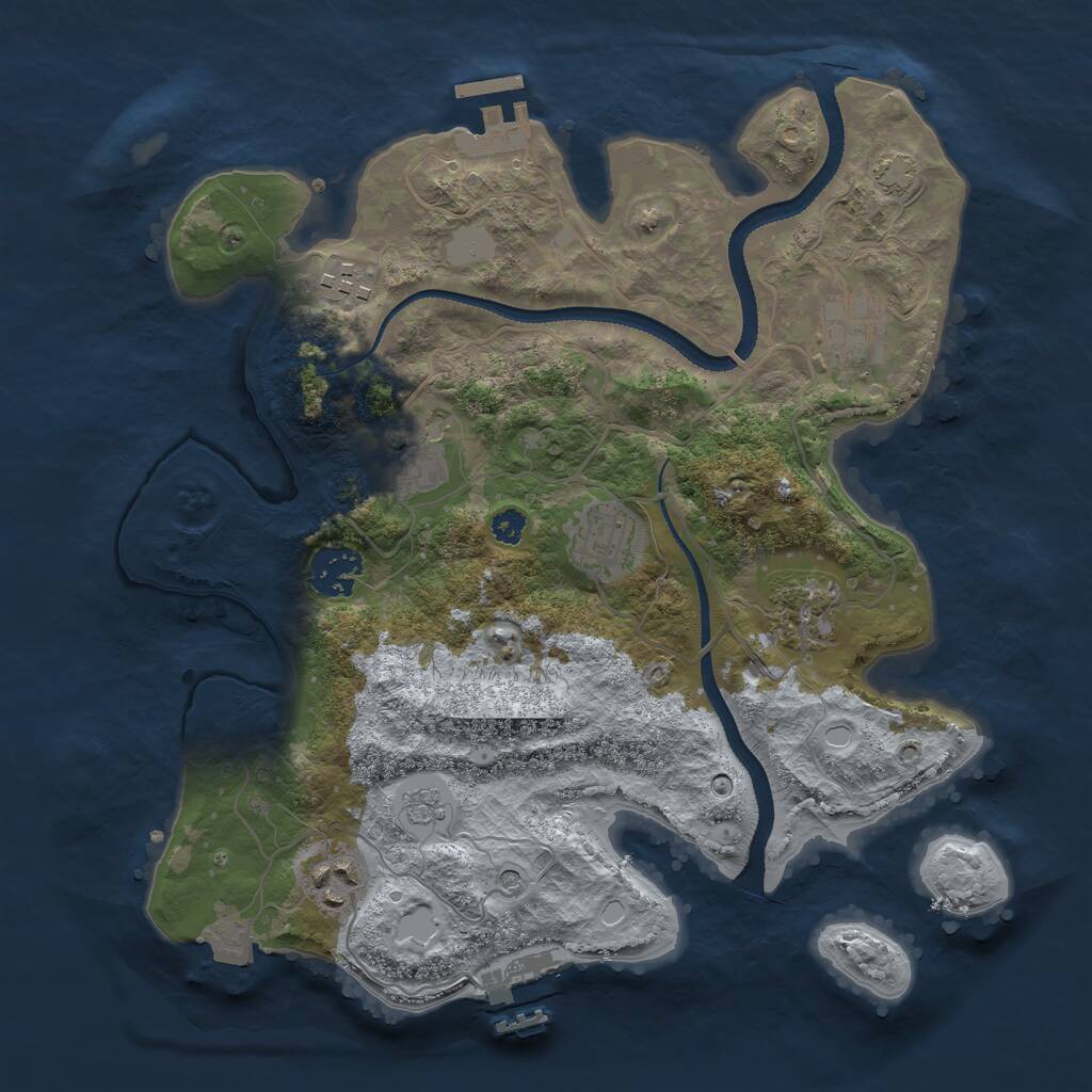 Rust Map: Procedural Map, Size: 3200, Seed: 12311163, 13 Monuments