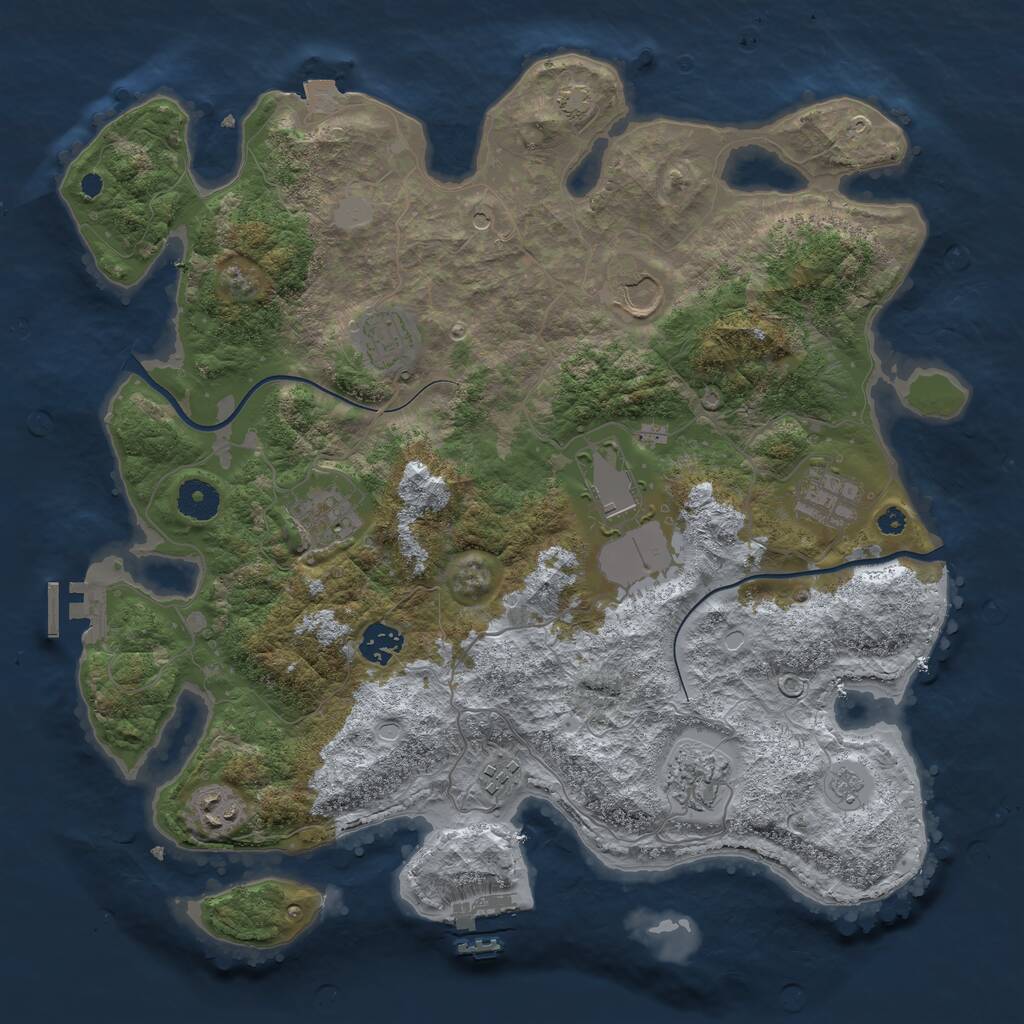 Rust Map: Procedural Map, Size: 3750, Seed: 78753078, 15 Monuments