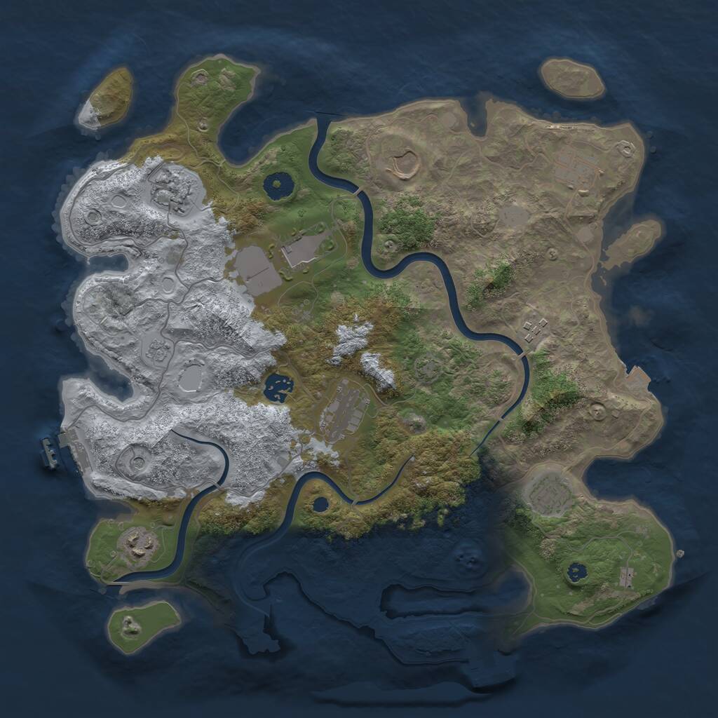 Rust Map: Procedural Map, Size: 3750, Seed: 93316227, 15 Monuments