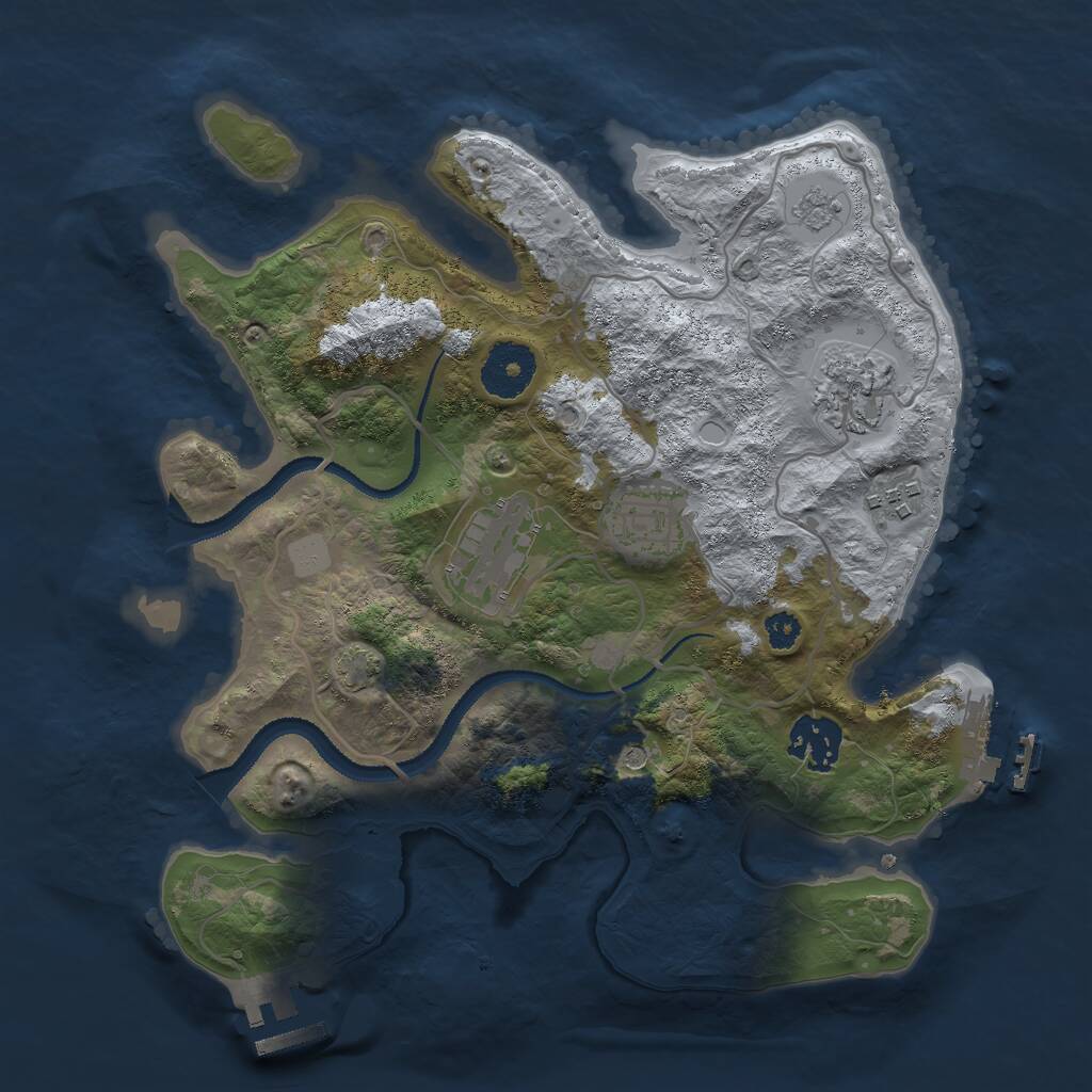 Rust Map: Procedural Map, Size: 3000, Seed: 1962129680, 11 Monuments