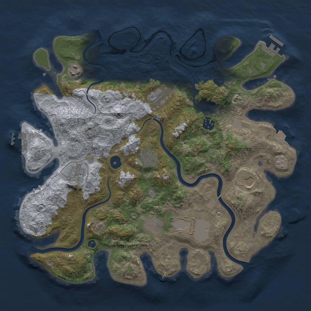 Rust Map: Procedural Map, Size: 3900, Seed: 3015930, 15 Monuments