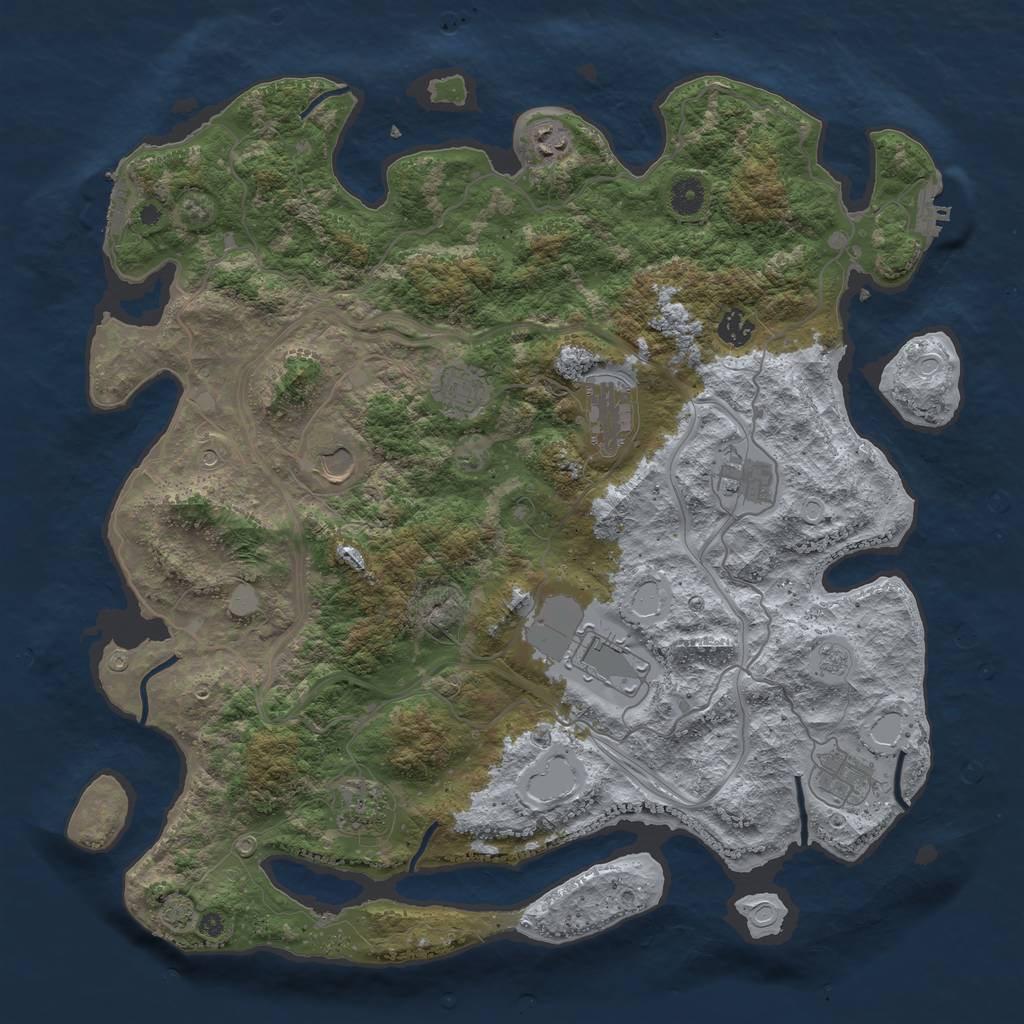 Rust Map: Procedural Map, Size: 4300, Seed: 86397701, 17 Monuments