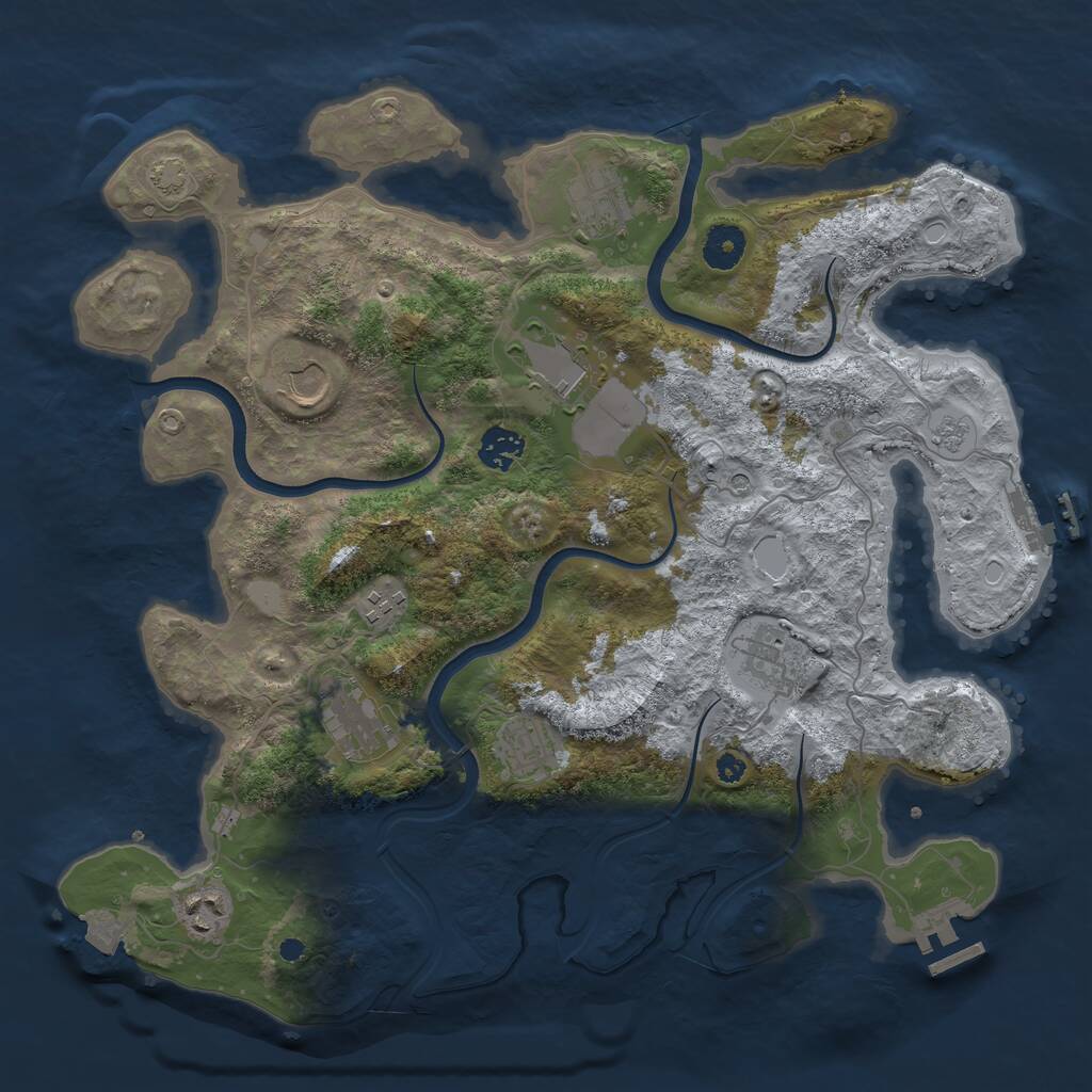Rust Map: Procedural Map, Size: 3750, Seed: 26368739, 15 Monuments