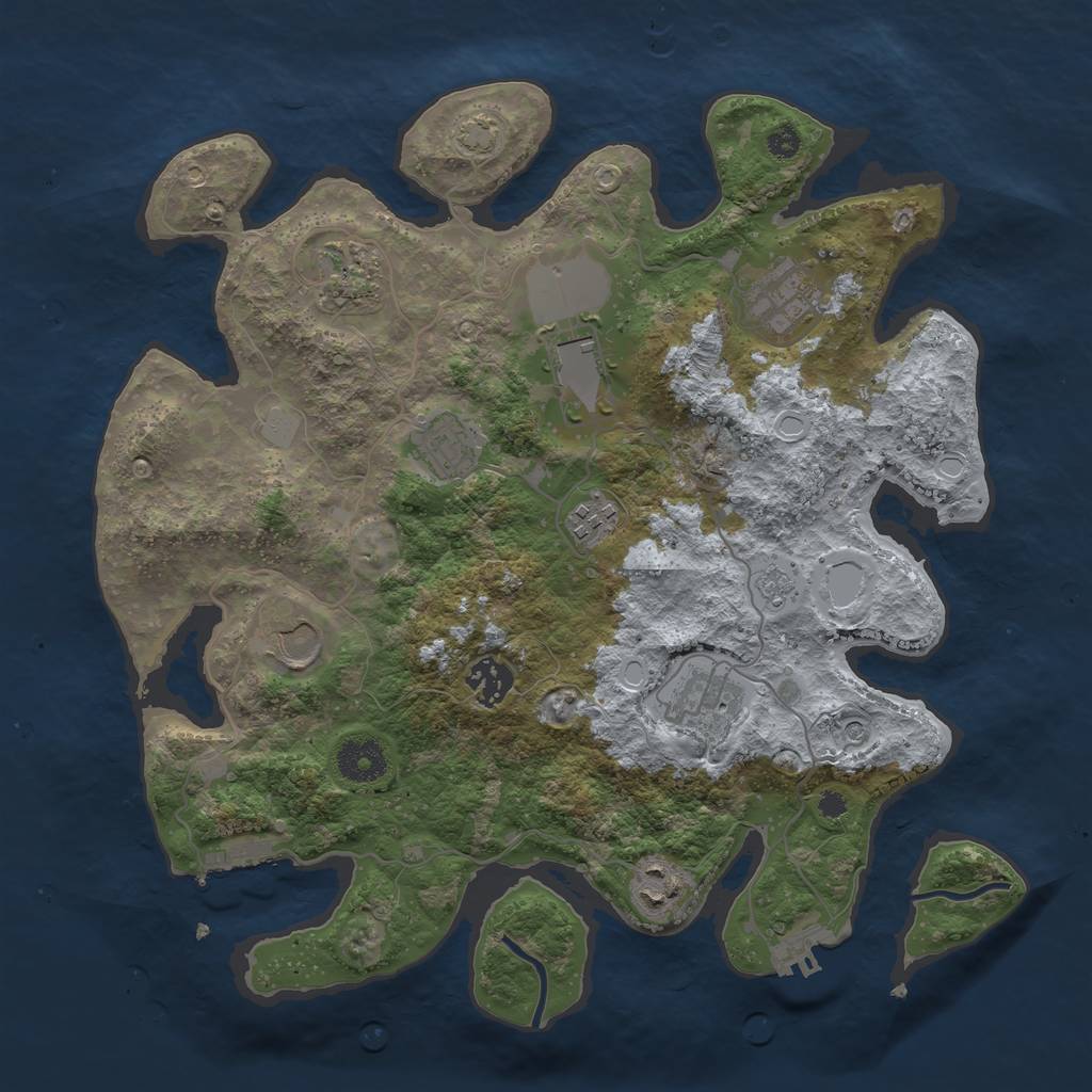 Rust Map: Procedural Map, Size: 3500, Seed: 51019600, 17 Monuments