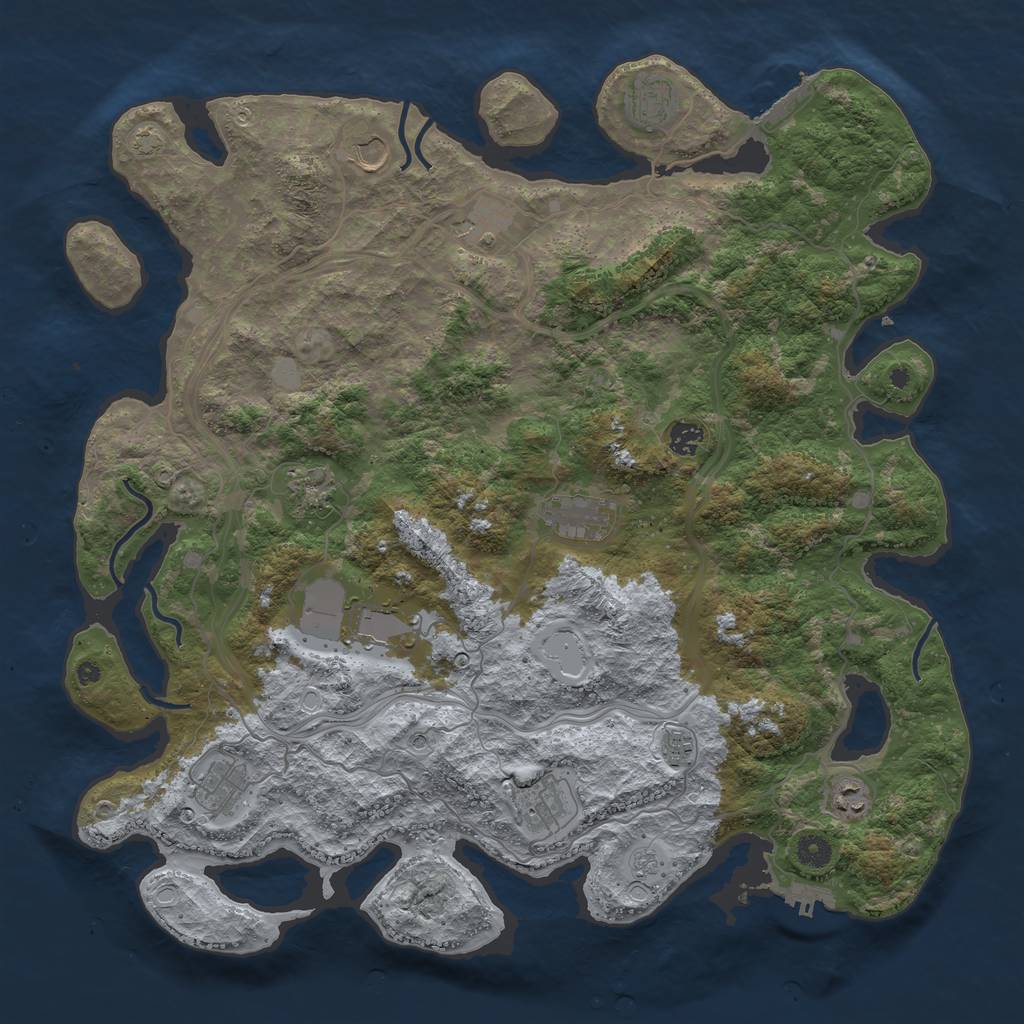 Rust Map: Procedural Map, Size: 4500, Seed: 75614234, 19 Monuments