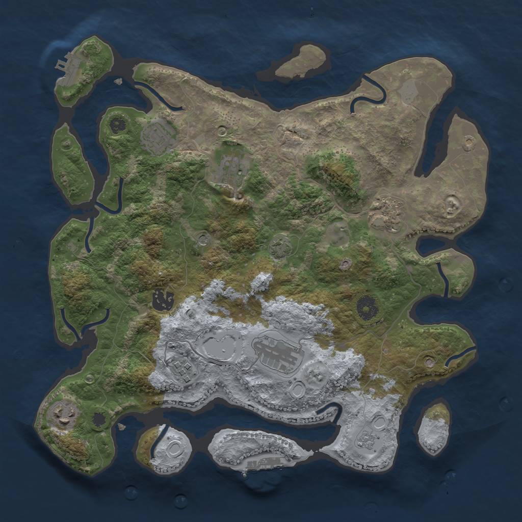 Rust Map: Procedural Map, Size: 3400, Seed: 55382019, 15 Monuments
