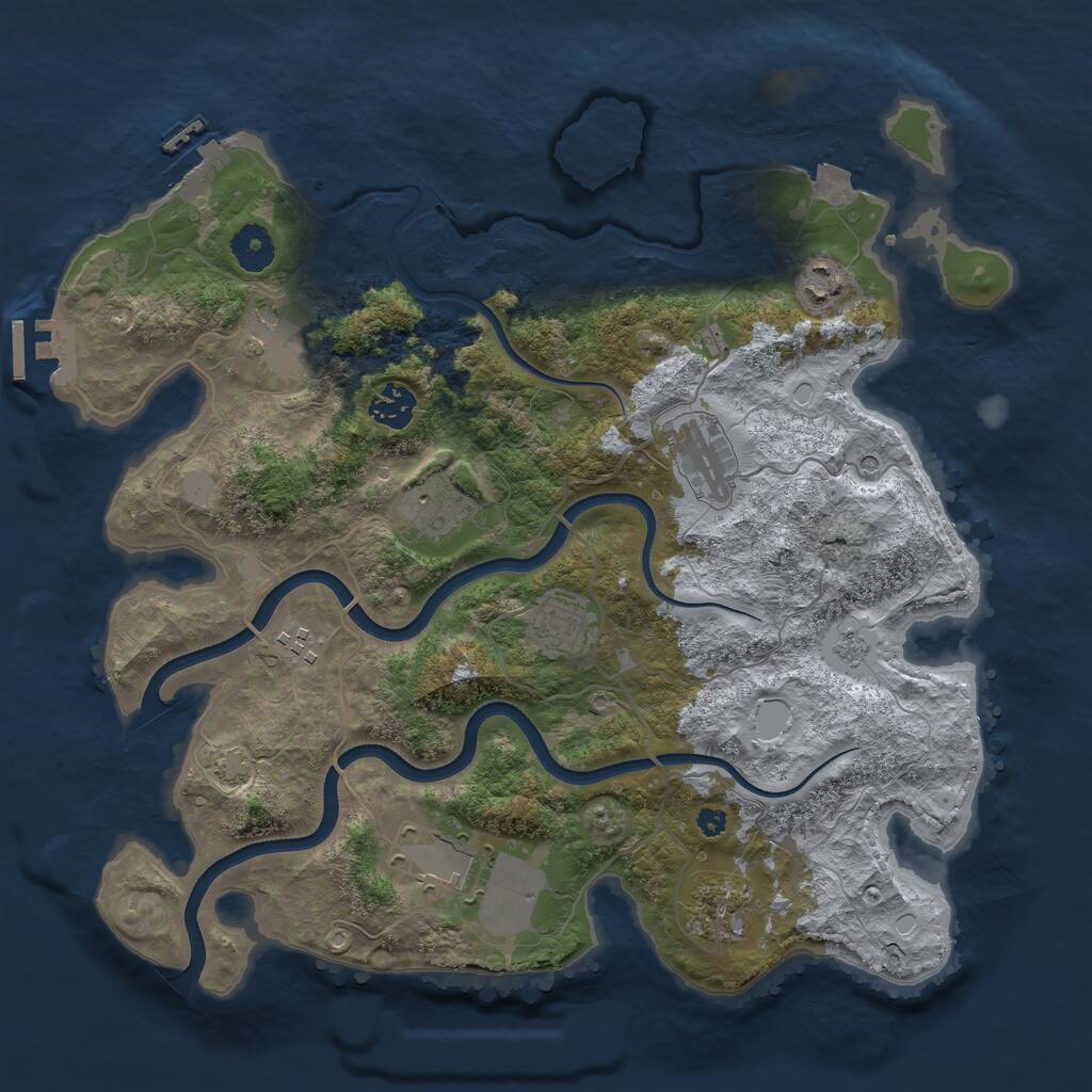 Rust Map: Procedural Map, Size: 3700, Seed: 70656363, 15 Monuments