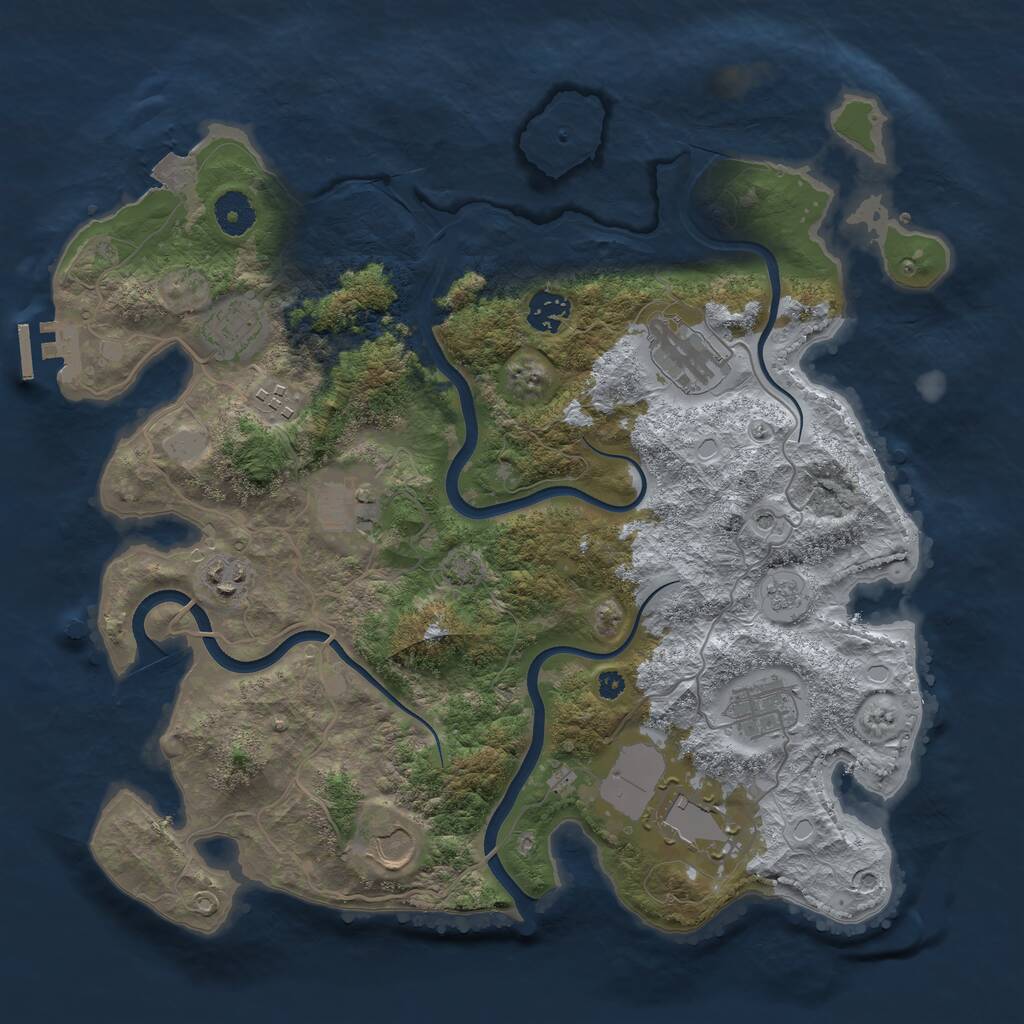 Rust Map: Procedural Map, Size: 3700, Seed: 70656363, 14 Monuments