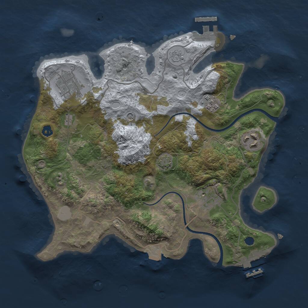 Rust Map: Procedural Map, Size: 2800, Seed: 173670298, 10 Monuments
