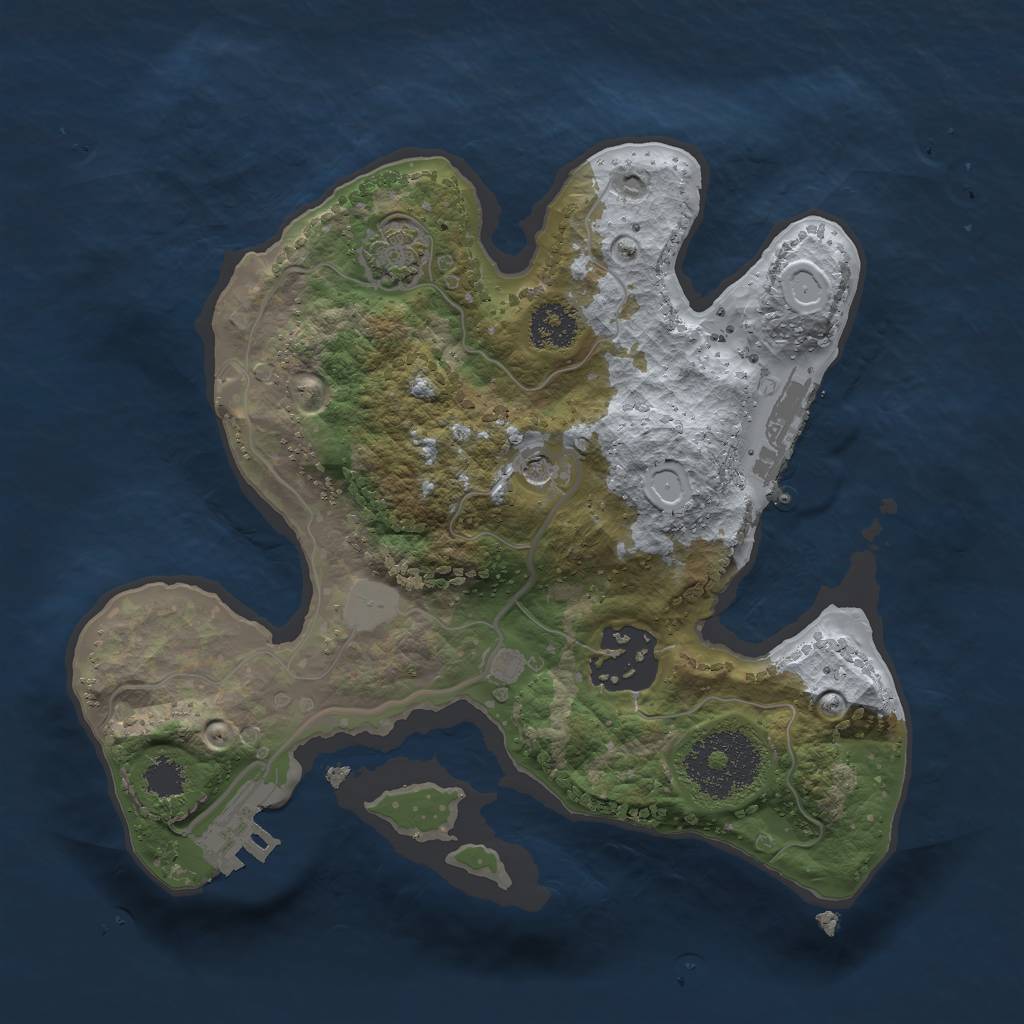 Rust Map: Procedural Map, Size: 2200, Seed: 768565432, 8 Monuments