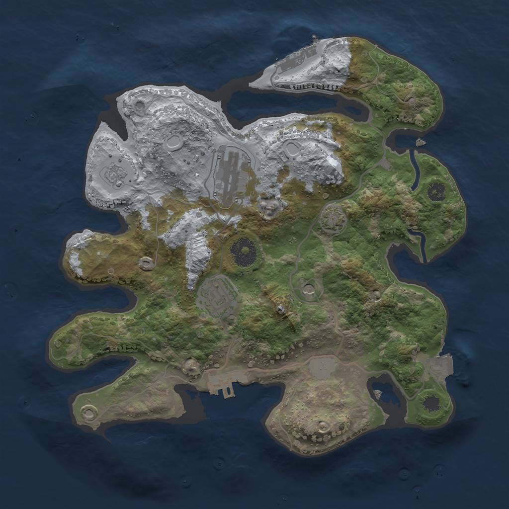 Rust Map: Procedural Map, Size: 2800, Seed: 508777290, 10 Monuments
