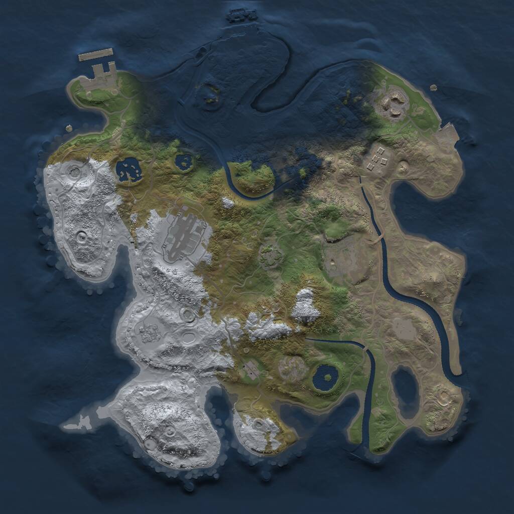 Rust Map: Procedural Map, Size: 3000, Seed: 7336, 11 Monuments