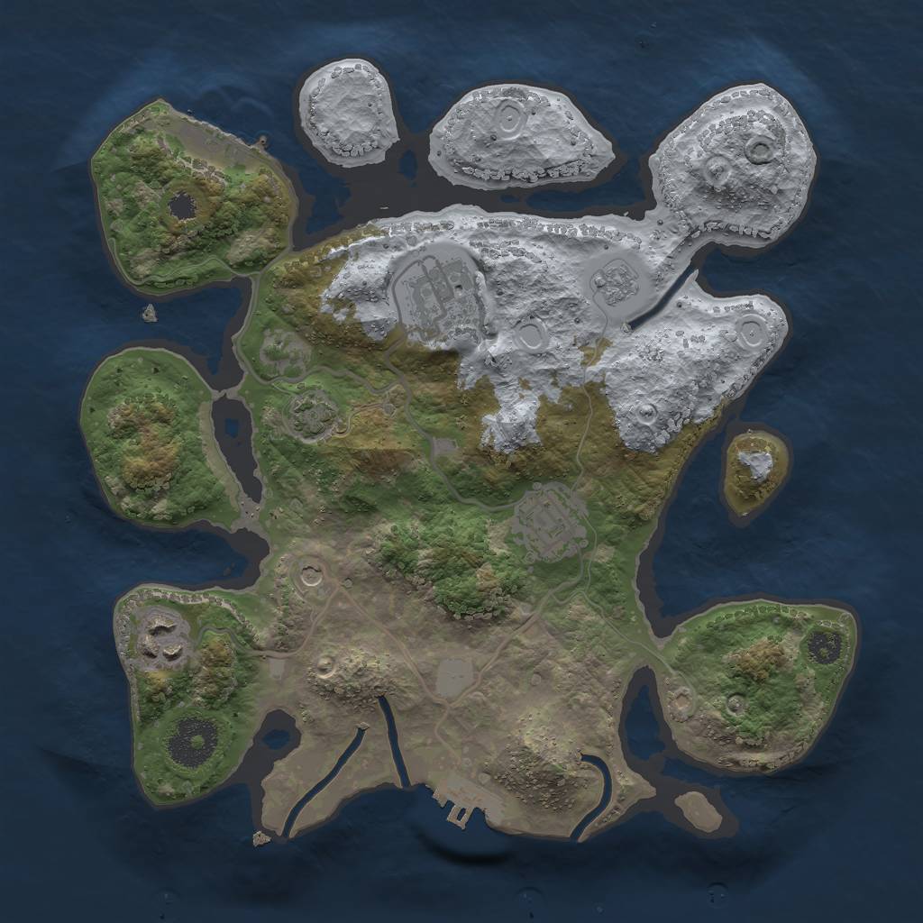 Rust Map: Procedural Map, Size: 2800, Seed: 811347094, 11 Monuments