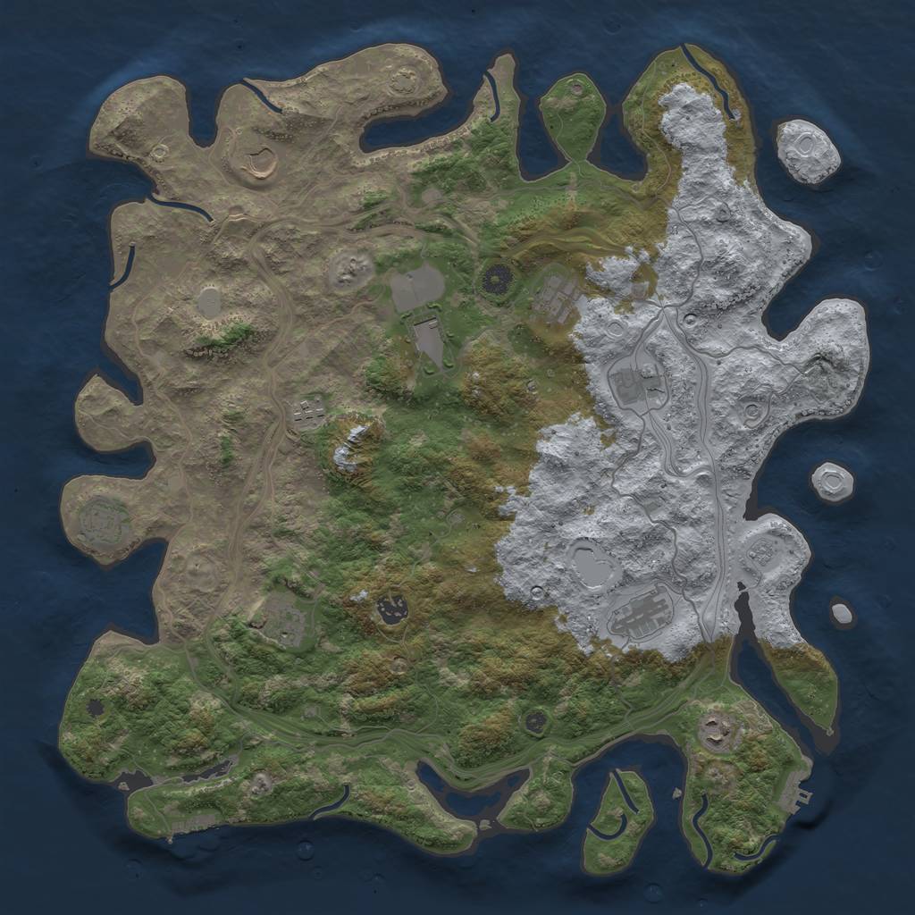 Rust Map: Procedural Map, Size: 4500, Seed: 6542356, 18 Monuments