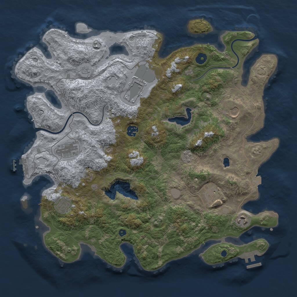 Rust Map: Procedural Map, Size: 4000, Seed: 7527339, 14 Monuments