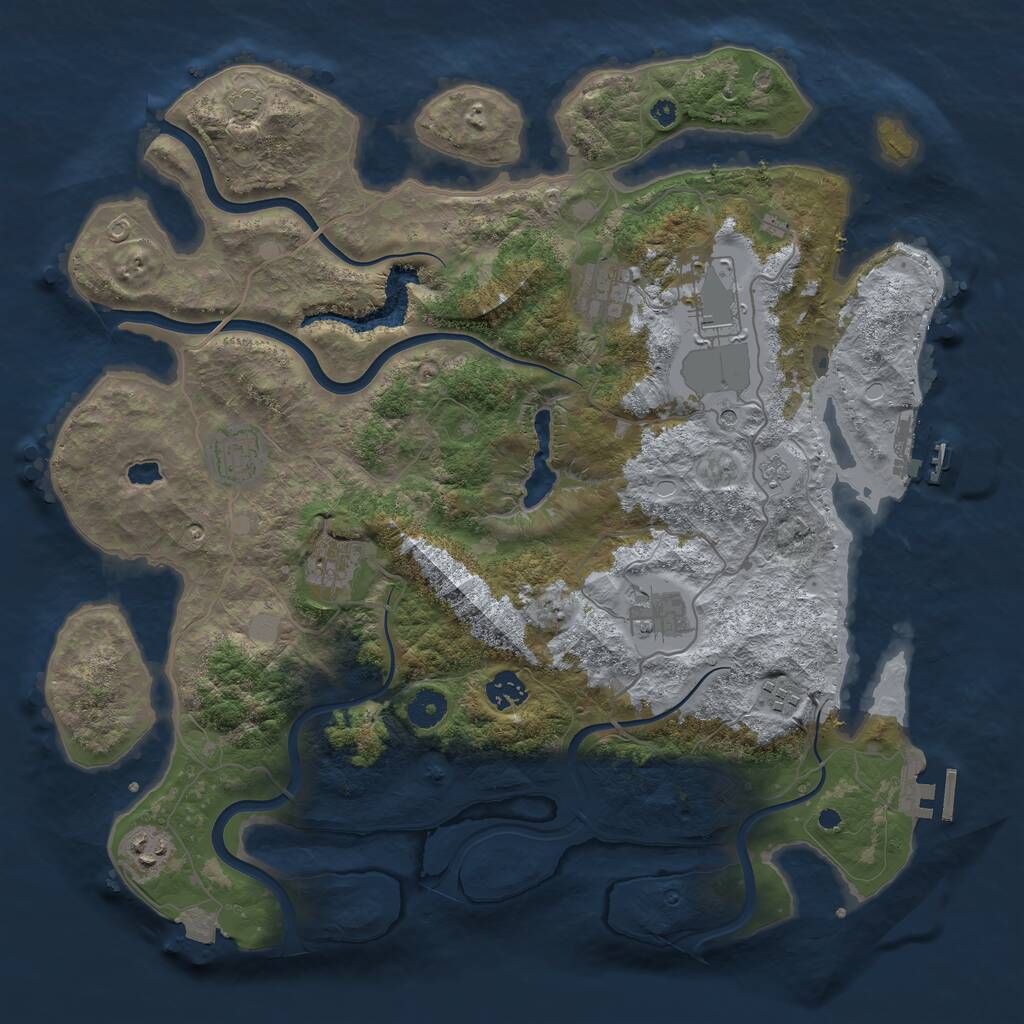 Rust Map: Procedural Map, Size: 4000, Seed: 14818, 14 Monuments