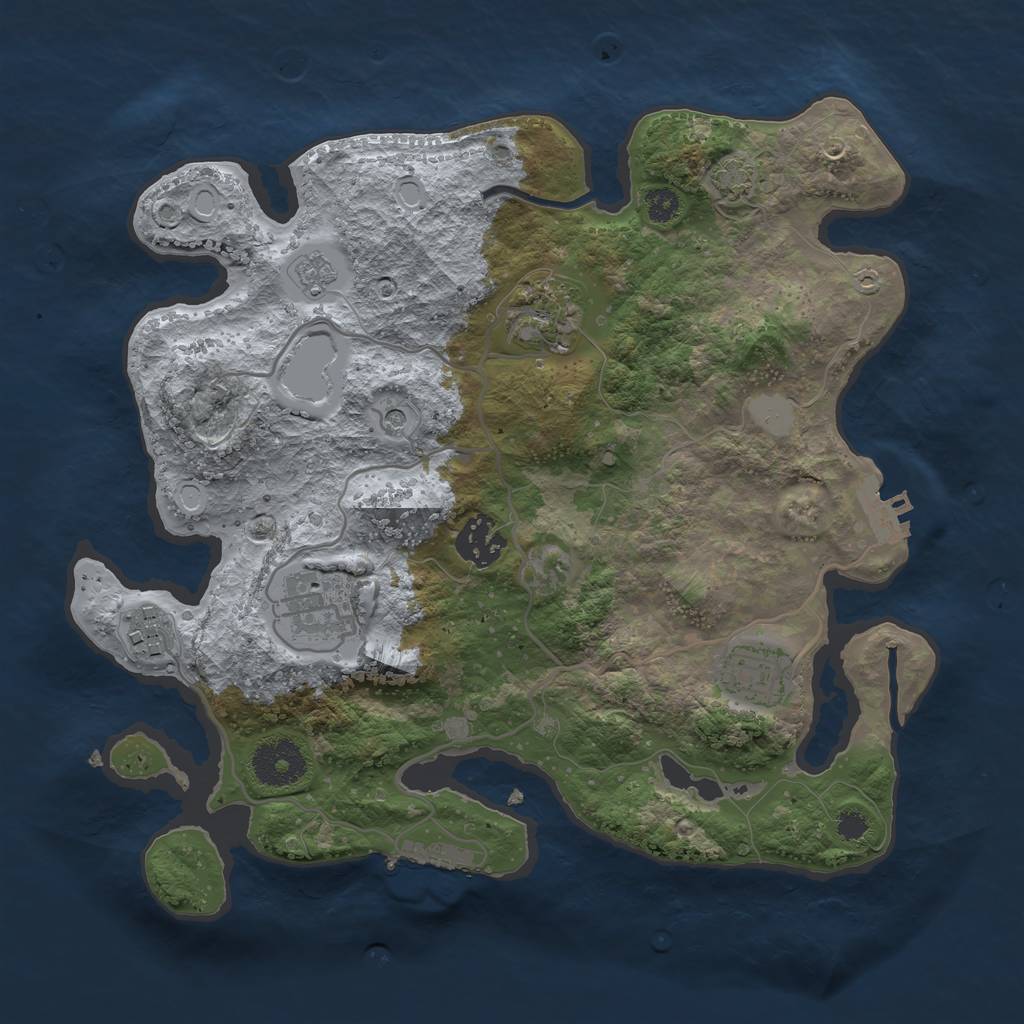 Rust Map: Procedural Map, Size: 3100, Seed: 163242516, 13 Monuments