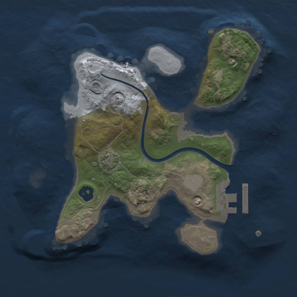 Rust Map: Procedural Map, Size: 2000, Seed: 10259853, 3 Monuments